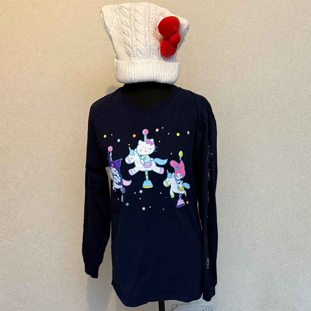 Sanrio Navy Long Sleeve Shirt—Carnival Theme